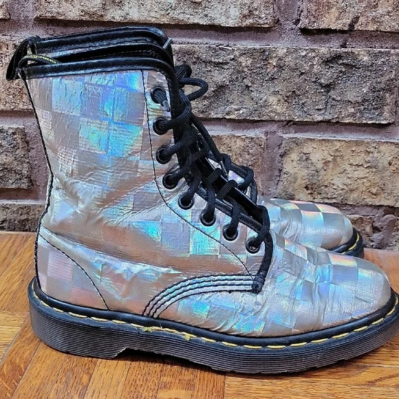 Dr. Martens 90's Holographic Lace Up Boots Womens Size 7 (UK SIZE 5) - Picture 5 of 11